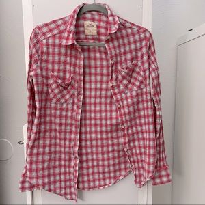 Hollister long sleeve plaid shirt